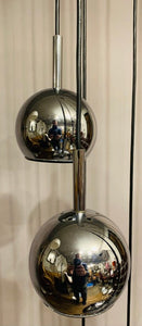 1970s 8 Chrome Cascading Globe Hanging Light