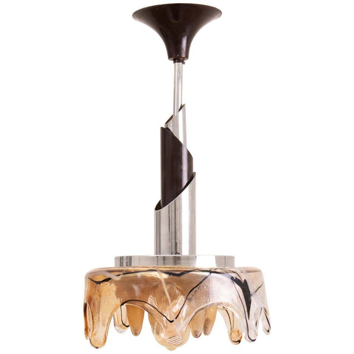 1970s Space Age Mazzega Murano Glass Pendant Light