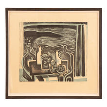 Load image into Gallery viewer, Winter Bay - Linocut on Tea Stained Paper by artist Trevor Price
