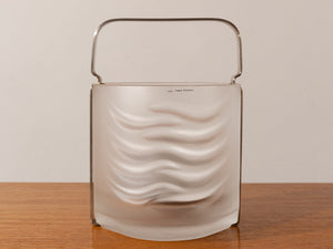 1970s Azteca Frosted Crystal Glass Ice Bucket by Fabio Frontini