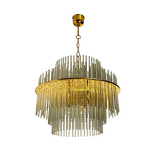 Load image into Gallery viewer, 1970s Waterfall Glass Rods Chandelier Designed by G. Sciolari for Lightolier
