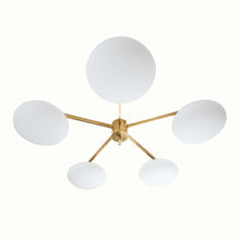 Load image into Gallery viewer, Glass And Brass Flash Mount Star Ceiling Light
