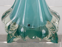 Load image into Gallery viewer, Vintage JM Studio Hand Made Glass Turquoise Vase
