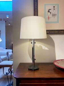 Art Deco Nickel and Marble Table Lamp