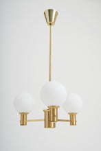 Load image into Gallery viewer, Pair of Brass and Glass Ceiling Lights by Erik Wärnå
