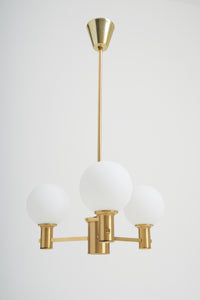 Pair of Brass and Glass Ceiling Lights by Erik Wärnå