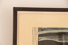 Load image into Gallery viewer, Winter Bay - Linocut on Tea Stained Paper by artist Trevor Price
