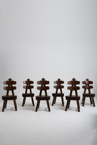 Set of 6 Brutalist Dining Chairs