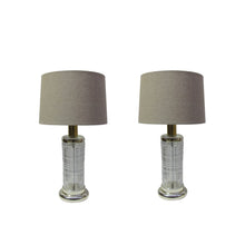 Load image into Gallery viewer, Pair of glass table lamps
