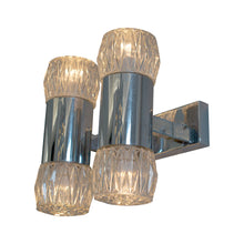 Load image into Gallery viewer, 1970s  Pair of Chrome and Glass Wall Lights by G. Sciolary, Italy

