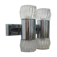 Load image into Gallery viewer, 1970s  Pair of Chrome and Glass Wall Lights by G. Sciolary, Italy
