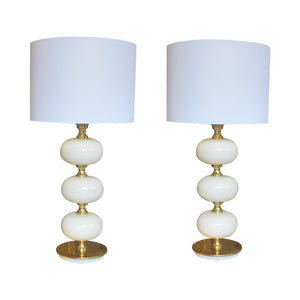 A pair of Swedish bulbous table lamps by Henrik Blomqvist