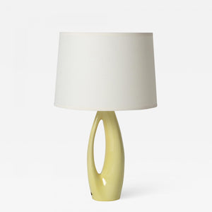 Midcentury Yellow Ceramic Table Lamp by Rörstrand