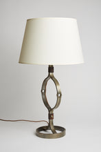 Load image into Gallery viewer, Mid-Century Iron and Leather Table Lamp by Jean-Pierre Ryckaert

