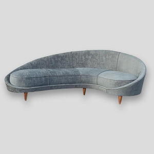Vintage Federico Munari Italy Design Curved Sofa