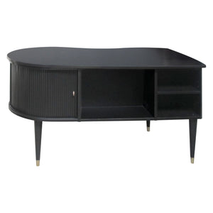 1950s Danish ebonised kidney shaped desk by designer kai Kristiansen