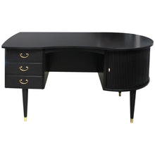 Load image into Gallery viewer, 1950s Danish ebonised kidney shaped desk by designer kai Kristiansen
