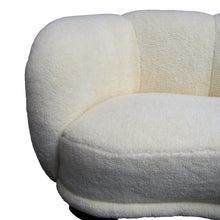 Load image into Gallery viewer, 1930s Danish curved sofa, newly upholstered in a lamb fabric
