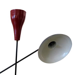 Mid-century Italian floor lamp with two painted reflector shades