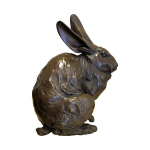Mid-century Japanese bronzed cast alloys sculpture of a giant rabbit
