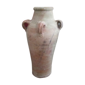 Mid-century set of two Greek Alexandrino terracotta amphoras, planters/urns/jars