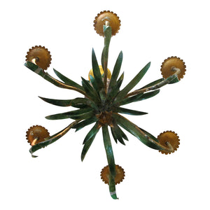 Mid-century French handcrafted organic pineapple shaped chandelier
