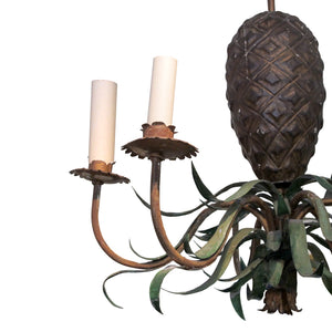 Mid-century French handcrafted organic pineapple shaped chandelier