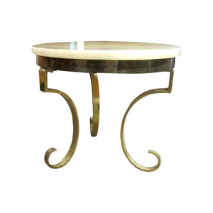 Mid-Century Modern Pair of Onyx And Brass Tables, Italian