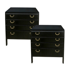 Load image into Gallery viewer, 1950’s Swedish Pair Of Ebonised Chest Of Drawers by David Rosen for Bodafors

