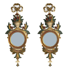 Load image into Gallery viewer, 1950S Italian Pair Of Giltwood Wall Sconces With Mirror
