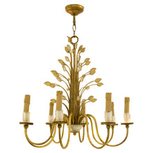 Load image into Gallery viewer, 1940s French Eight Branch Gilt Metal Maison Baguès Chandelier
