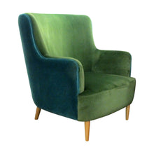 Load image into Gallery viewer, Custom Made Pair Of Armchairs Upholstered In Two Tones Fabric
