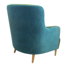 Load image into Gallery viewer, Custom Made Pair Of Armchairs Upholstered In Two Tones Fabric
