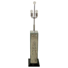 Load image into Gallery viewer, Italian, 1980s Large Venetian Etched Mirrored Pair Of Table Lamps

