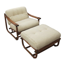 Load image into Gallery viewer, 1960s French Bamboo Living Room 3 Piece Set Newly Upholstered
