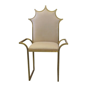 1980s French Occasional Throne Chair with Metallic Gold Frame