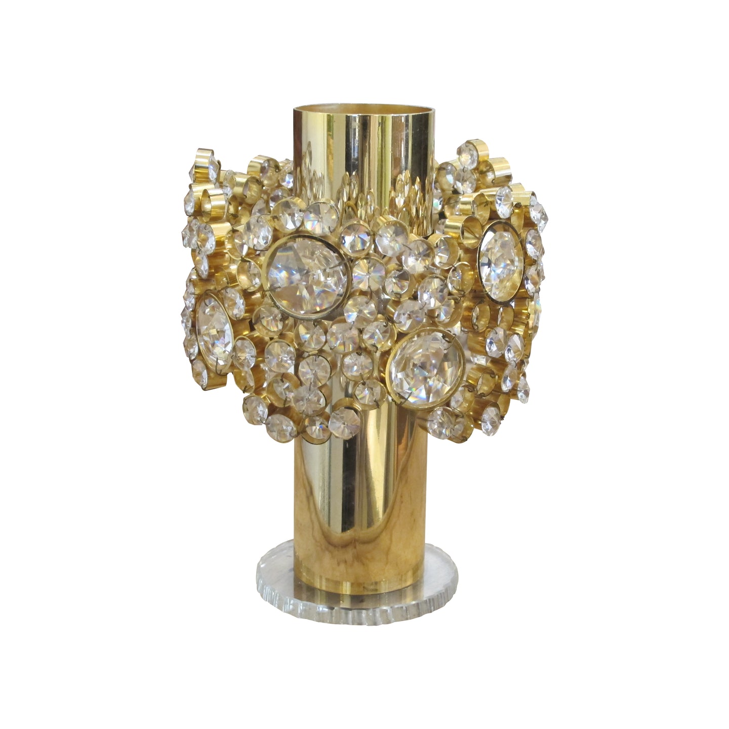 1960’s Austrian Brass and Crystal Table Lamp by Lobmeyr