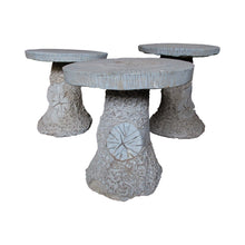 Load image into Gallery viewer, French 1950’s Set of 3 Faux Bois Hand-Crafted Cement Side tables
