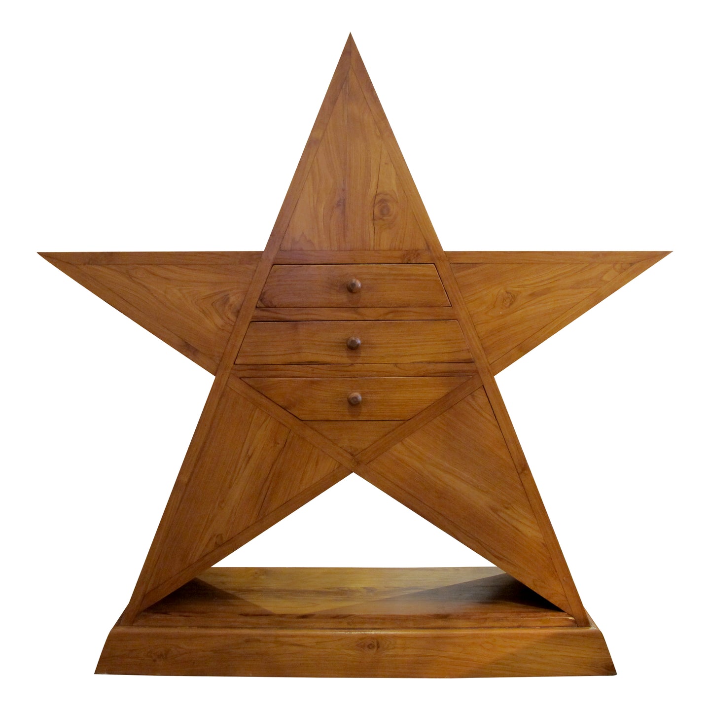 1960’s English Unique Star Shaped Walnut Chest of Drawers