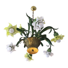 Load image into Gallery viewer, 1980s Italian Coloured Glass And Toleware Chandelier By Banci, Florence
