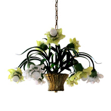Load image into Gallery viewer, 1980s Italian Coloured Glass And Toleware Chandelier By Banci, Florence

