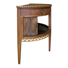 Load image into Gallery viewer, 1950s French Pair of Demi Lune Side/End Tables with Tambour Doors

