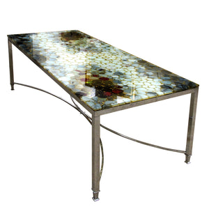 Scandinavian 1970s Coffee Table With Natural Stone and Acrylic Top
