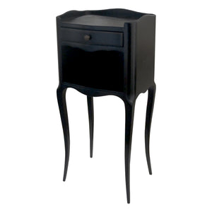 French, 1930s Pair of Black Tall Bedside Tables- Night Stands