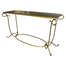 Load image into Gallery viewer, 1950s French Large Console Table with Gilt Iron Frame
