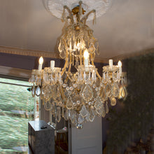 Load image into Gallery viewer, 1950s Large Marie Therese 10 Branch Crystal Chandelier, French
