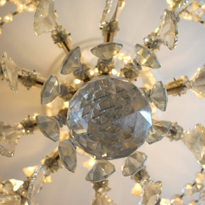 1950s Large Marie Therese 10 Branch Crystal Chandelier, French