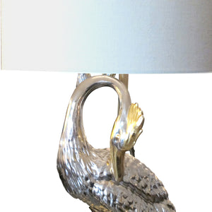1970s Large Heron Porcelain Table Lamp manufactured by San Marco, Italy