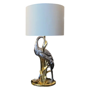 1970s Large Heron Porcelain Table Lamp manufactured by San Marco, Italy