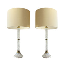 Load image into Gallery viewer, Mid-Century Pair of Glass and brass Table Lamps, 1960s German

